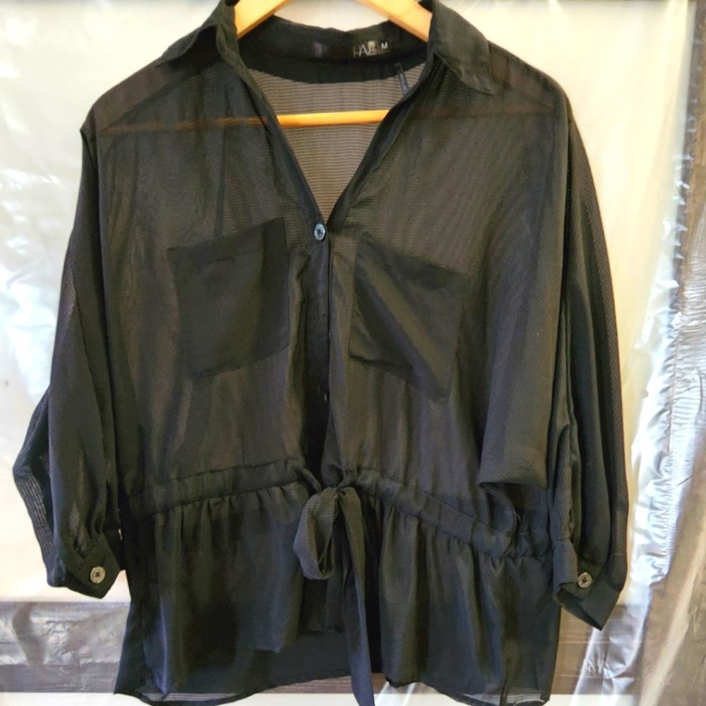 HAE black see-through top, Size M